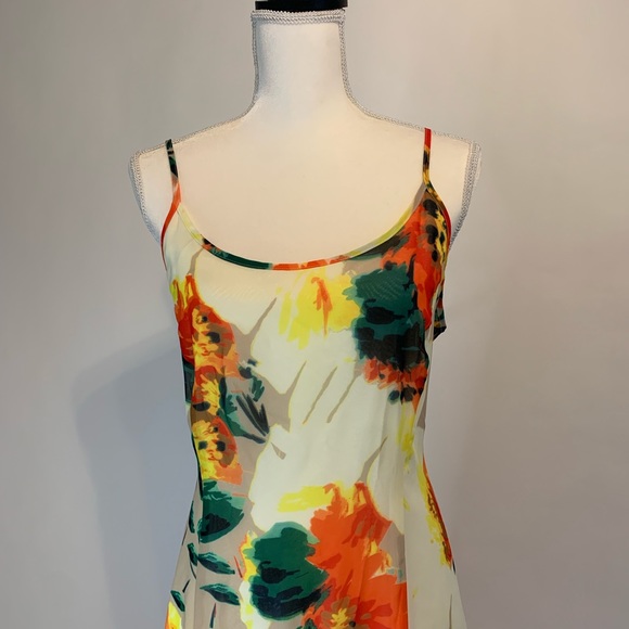 Neiman Marcus Floral Lined Maxi Slip Dress Size M - Picture 3 of 12